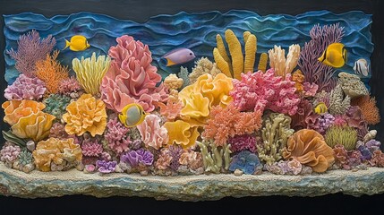 Vibrant coral reef ecosystem teeming with life and diverse marine biodiversity