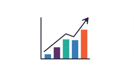 Ascending trajectory: A vibrant bar graph illustrating growth and progress