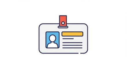 Stylish Identification Badge Vector Graphic for Workplace Access and Verification