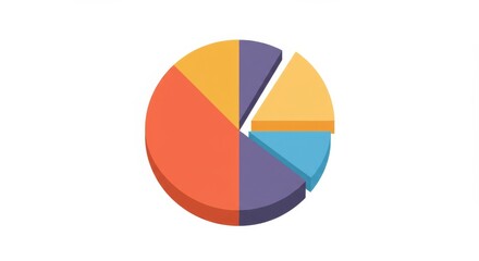 Obraz premium Isometric pie chart illustration for visual business reports and data analysis