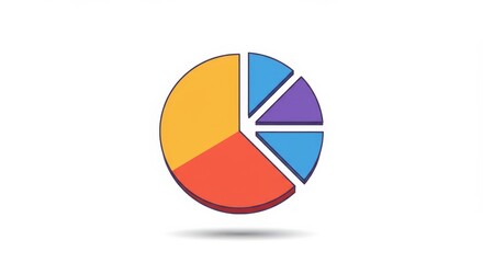 Vibrant pie chart representing data analytics and statistical analysis report