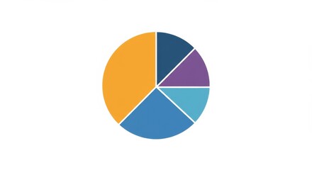 Fototapeta premium Colorful Pie Chart Representing Data Segments for Business and Marketing Analysis