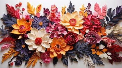 "Stunning Floral Arrangement on a Crisp White Background"