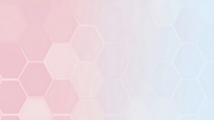 Abstract Hexagon Pattern Background with Pastel Pink and Blue Gradient