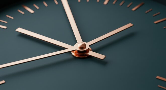 Clock Face Showing Time Passing in Close Up View