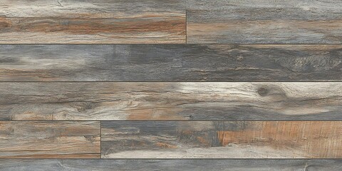 Naklejka premium Weathered wooden planks create a rustic textured background pattern