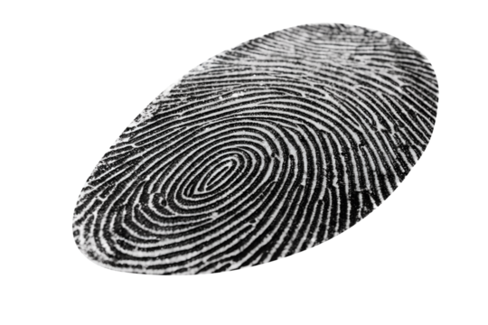 Fingerprint black Color isolated on Transparent background