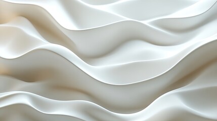 Obraz premium Soft, flowing, wavy folds of white fabric.