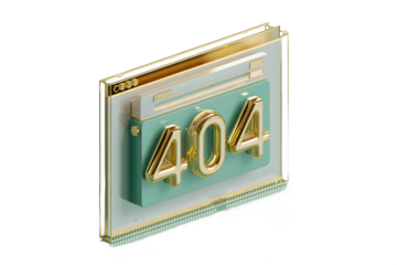 404 Page Not Found Error Browser Graphic Isolated on Transparent Background