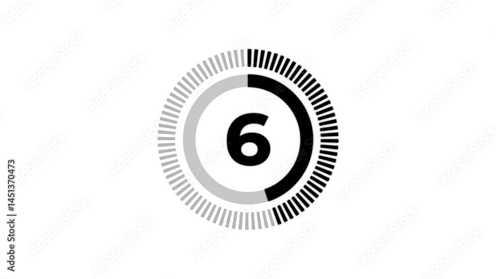 Poster 10 second countdown with circle animation with black background , 10 to 0 animation countdown. 4k vi