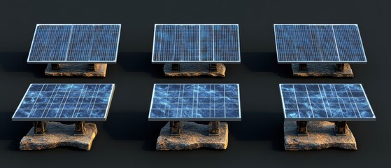 Solar panel collection for renewable energy.
