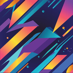 Abstract geometric patterns featuring bright colors and intricate shapes are trending for 2025