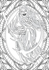 Grim Reaper Halloween Coloring Pages For Adults