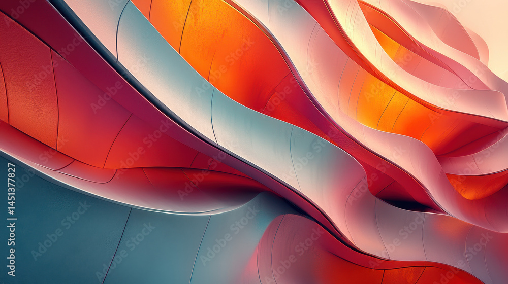 Poster a vibrant 3d abstract background showcases realistic shapes viewed from a side angle, creating a stu