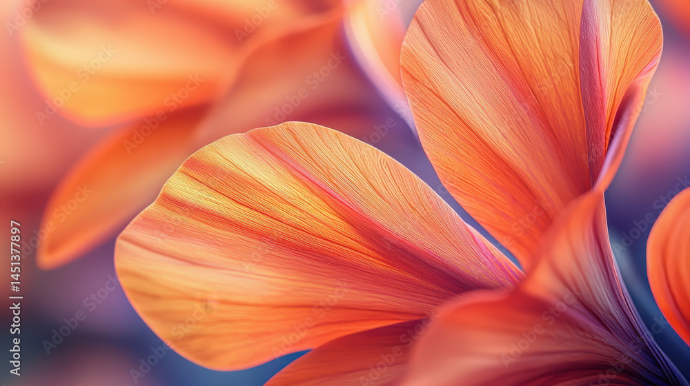 Poster a vibrant 3d background showcasing realistic orange petals in a 4k resolution, beautifully arranged 