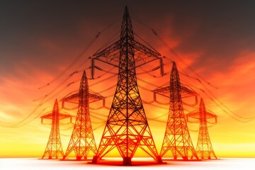 Fototapeta premium Isolated background featuring electricity concepts affecting consumer usage with minimal details