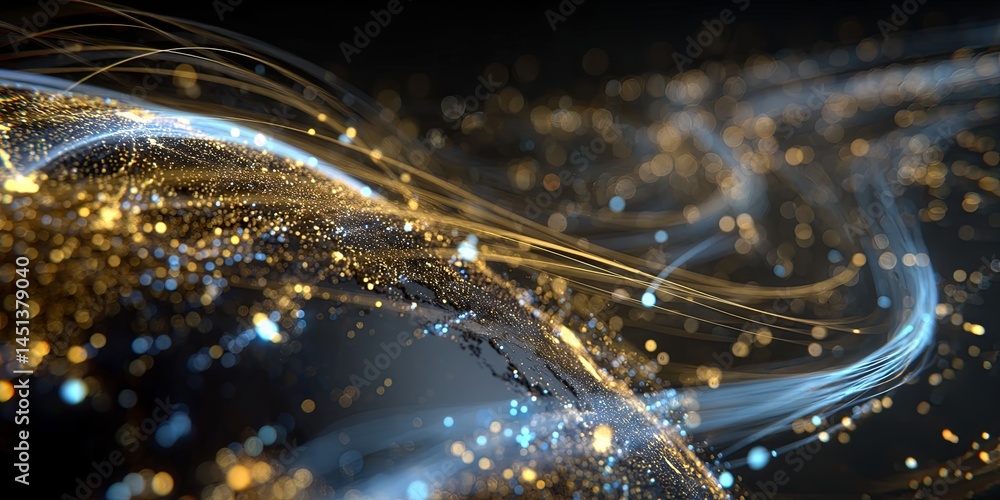 Poster Abstract Representation of Earth with Glowing Data Streams and Light Trails in a Cosmic Setting Conveying Technology and Connectivity