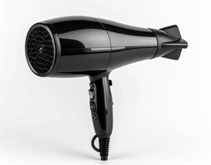 Black Hair Dryer On White Background