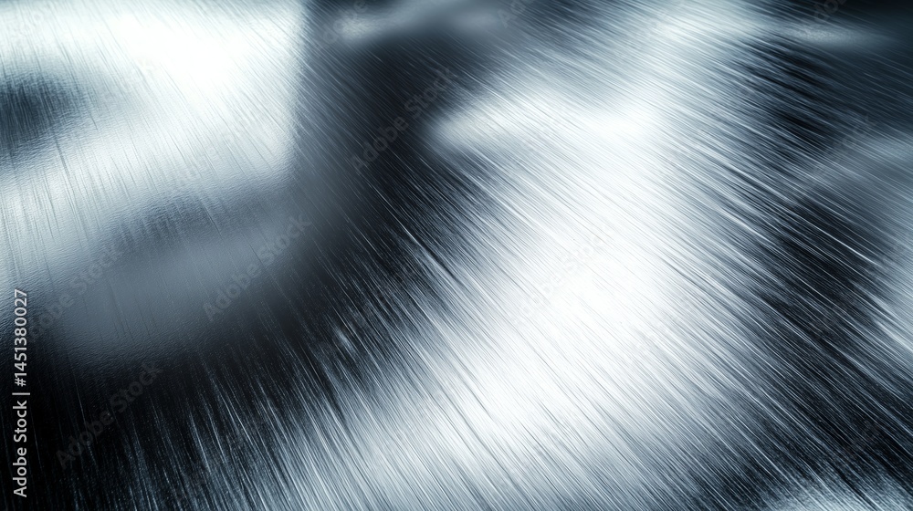 Poster polished silver metal texture background with reflective surface and clean empty areas for design
