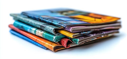 A Colorful Stack of Magazines and Brochures