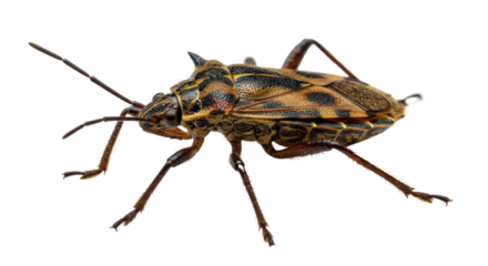 Brown Stink Bug Insect Close Up isolated PNG with Transparent Background