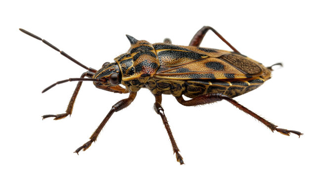 Brown Stink Bug Insect Close Up isolated PNG with Transparent Background
