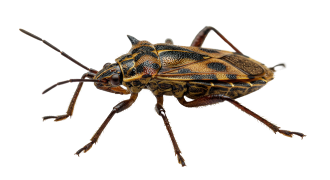 Brown Stink Bug Insect Close Up isolated PNG with Transparent Background