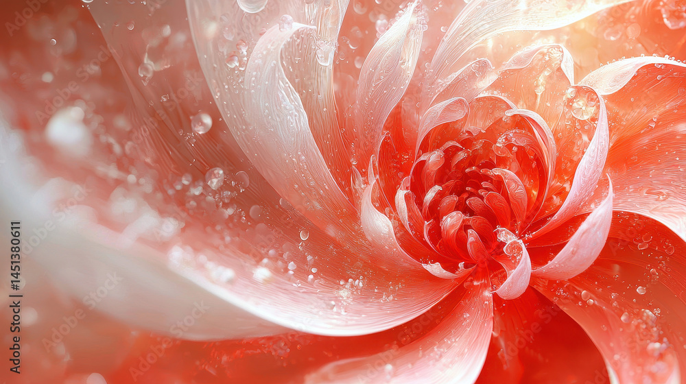 Poster a swirling 3d flower design rendered in realistic 4k creates a mesmerizing background with soft colo