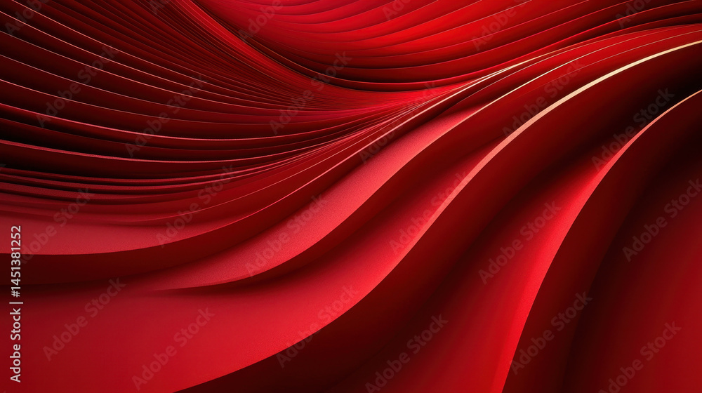 Poster striking 4k 3d background displaying realistic red waves flowing smoothly from a side angle, creatin
