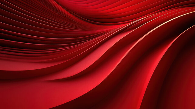 Striking 4K 3D background displaying realistic red waves flowing smoothly from a side angle, creating an elegant and visually captivating abstract design.