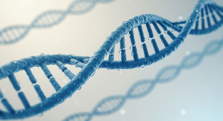 Blue dna structure with water droplets