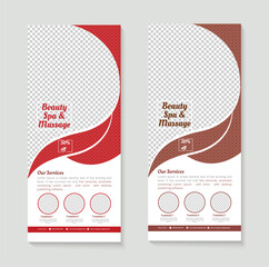 Beauty salon and spa center rack card template design 