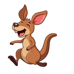 Funny kangaroo cartoon animal vector illustration