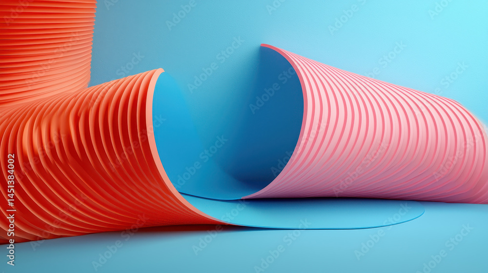 Poster a vibrant 4k 3d background showcases playful, realistic shapes with a captivating side angle view, c