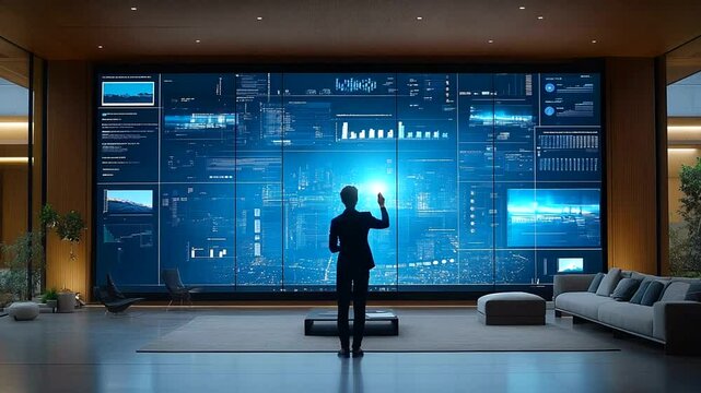 Modern home with interactive wall