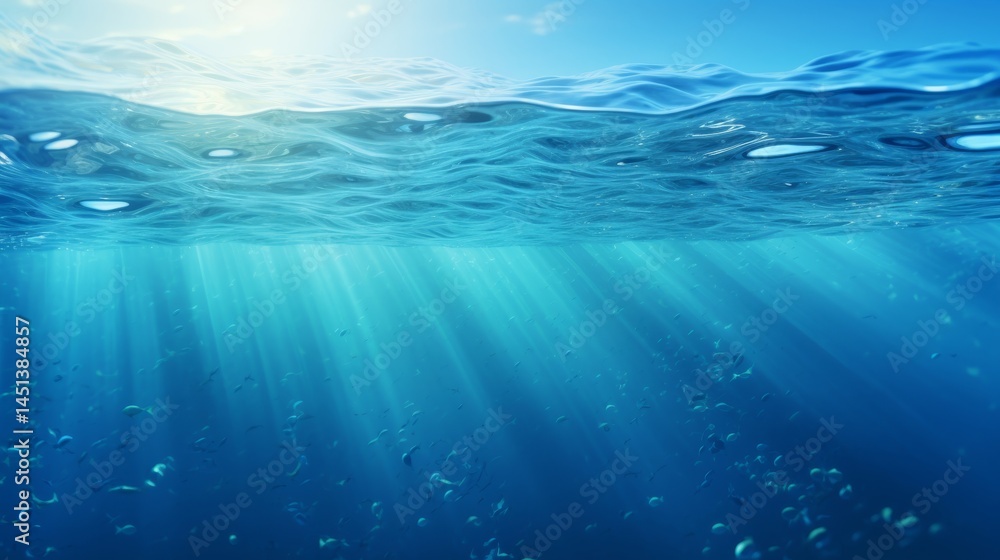 Poster dazzling light reflections on a tranquil water surface creating a serene and inviting atmosphere
