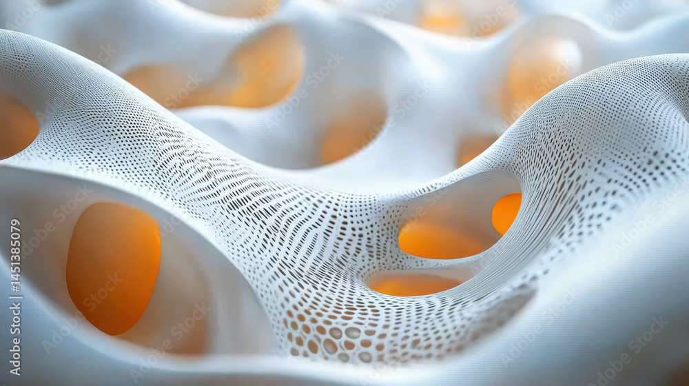 Poster abstract 4k background featu a modern 3d pattern with a realistic side angle view and intricate whit
