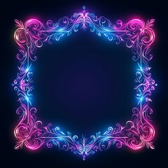 Neon Floral Frame Design (9)