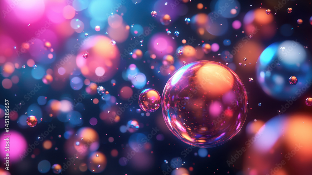 Poster a 3d background shows modern realistic compositions of spherical elements creating an abstract side 