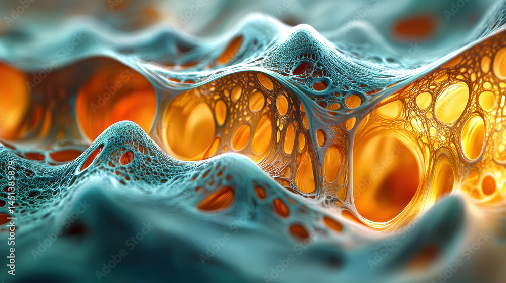 Poster a realistic 4k 3d background features a side angle perspective of modern abstract art with a complex