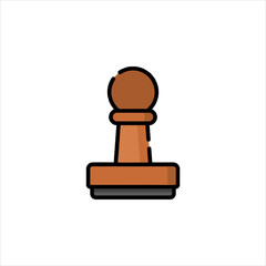 rubber stamp with a pawn
