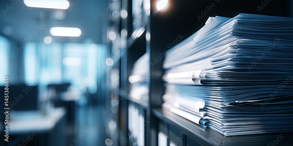 Poster Business Professional Organizing Documents and Digitizing Data with Innovative Technology in Modern Office Environment
