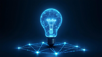 3D illustration of light bulb and connecting wire.Inventions and ideas