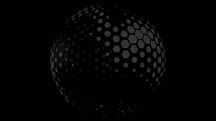 Abstract Spherical force field. Glass transparent protection sphere shield with hexagonal pattern, symbolizing protection, energy, and advanced technology. Protection and safety concept. 