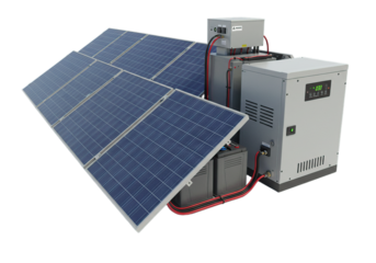 Solar Panel System Generating Renewable Energy with Battery Storage