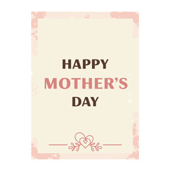 Mothers Day Card with Heart Embellishments and Decorative Floral Elements