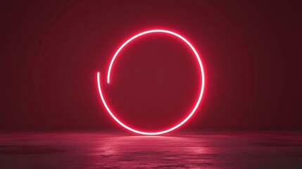 Neon Oval Shape, Dark Studio