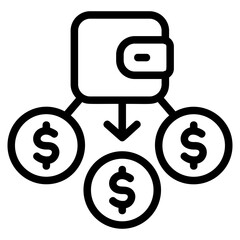 Money distribution Line Icon