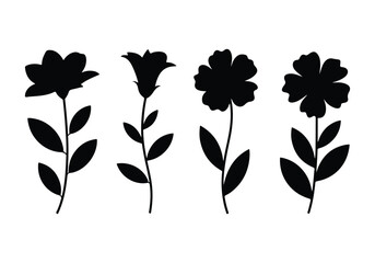 silhouette vector of botanical flower.