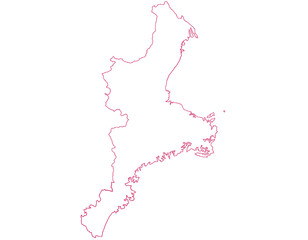 三重県　地図　白　イラスト